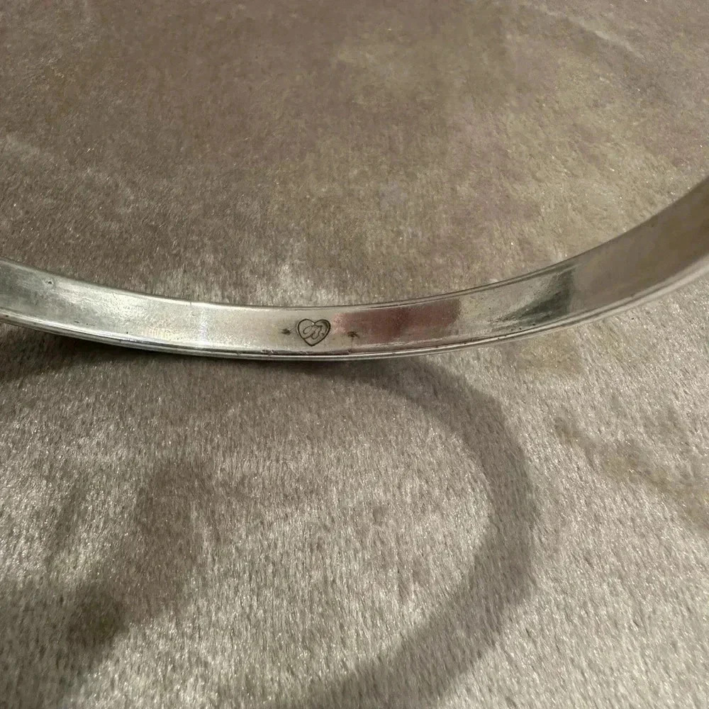 Brighton Silver Plate Filigree Heart Rope Bracelet Bangle Stackable - Picture 4 of 4